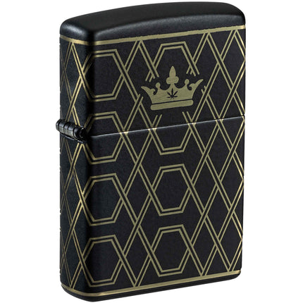 Zippo Lighter: Queen Of Bud Honeycomb Black Finish | 46684