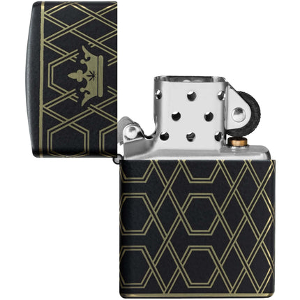 Zippo Lighter: Queen Of Bud Honeycomb Black Finish | 46684
