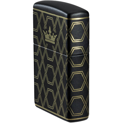 Zippo Lighter: Queen Of Bud Honeycomb Black Finish | 46684