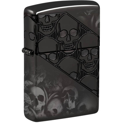 Zippo Lighter: Skull Collage Design Blacklic Finish | 46751