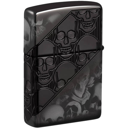 Zippo Lighter: Skull Collage Design Blacklic Finish | 46751