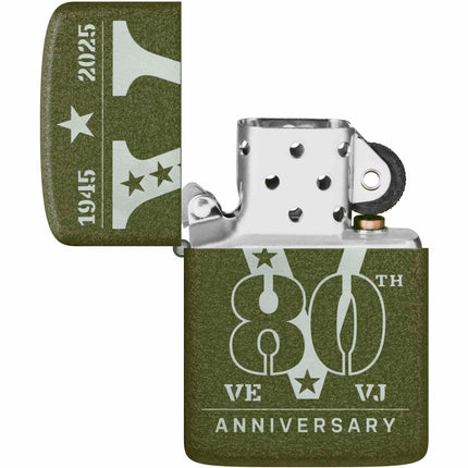 Zippo Lighter: VE/VJ 80th Anniversay Green Crackle | 46949