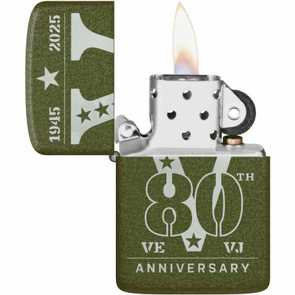 Zippo Lighter: VE/VJ 80th Anniversay Green Crackle | 46949