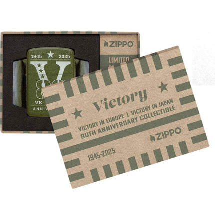 Zippo Lighter: VE/VJ 80th Anniversay Green Crackle | 46949