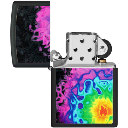 Zippo Lighter: Pattern with Flame Design Black Matte | 48733