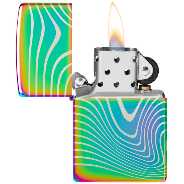 Zippo Lighter: Wavy Pattern Design Laser 360 Multicolor | 48775