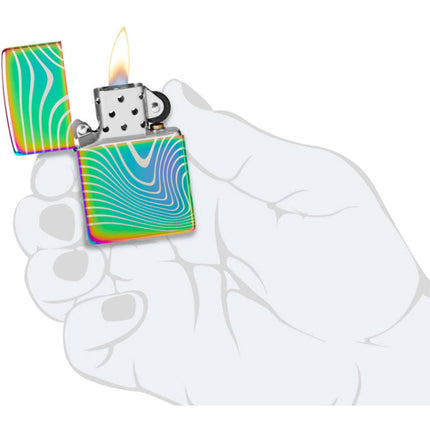 Zippo Lighter: Wavy Pattern Design Laser 360 Multicolor | 48775