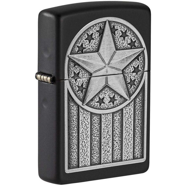 Zippo Lighter: American Emblem Black Matte | 49639