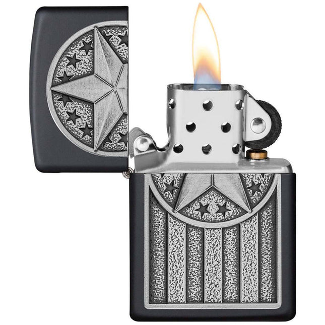 Zippo Lighter: American Emblem Black Matte | 49639
