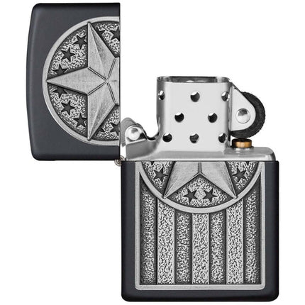 Zippo Lighter: American Emblem Black Matte | 49639