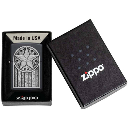 Zippo Lighter: American Emblem Black Matte | 49639
