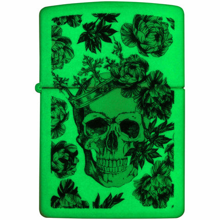 Zippo Lighter: King Skull Design Glow-In-The-Dark | 48086