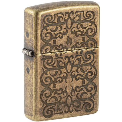 Zippo Lighter: Tattoo Theme Design Antique Brass | 48484