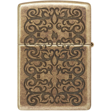 Zippo Lighter: Tattoo Theme Design Antique Brass | 48484