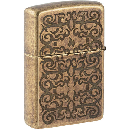 Zippo Lighter: Tattoo Theme Design Antique Brass | 48484