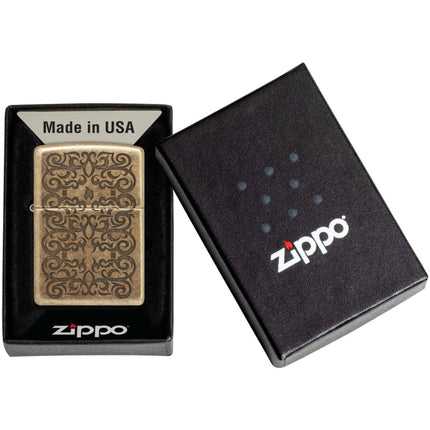 Zippo Lighter: Tattoo Theme Design Antique Brass | 48484