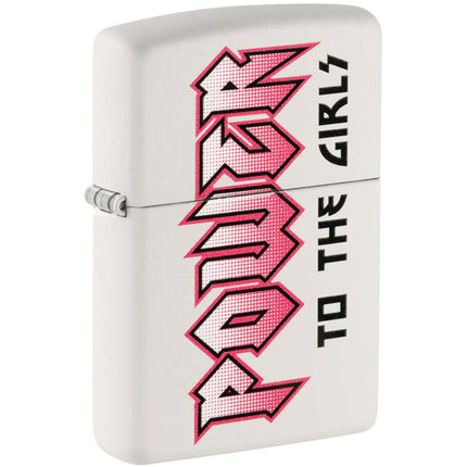 Zippo Lighter: Power to Girls Design White Matte | 48870