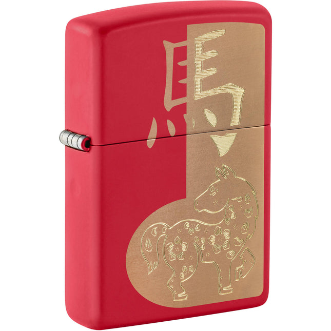 Zippo Lighter: Year of the Horse 2026 Red Matte | 46931