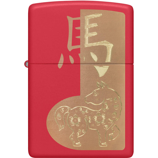 Zippo Lighter: Year of the Horse 2026 Red Matte | 46931