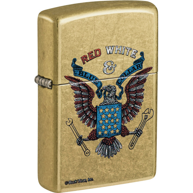 Zippo Lighter: Buck Wear Red White and Blue | 46936