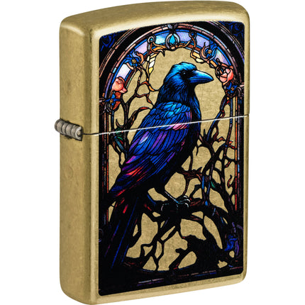 Zippo Lighter: Color Image Blackbird Design Street Brass Finish | 46946