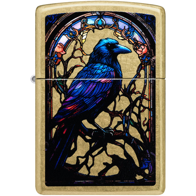 Zippo Lighter: Color Image Blackbird Design Street Brass Finish | 46946