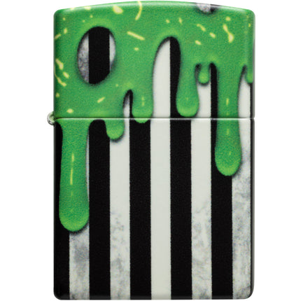 Zippo Windproof Lighter - Slime Design Glow-in-the-Dark Green Finish Metal | 46950