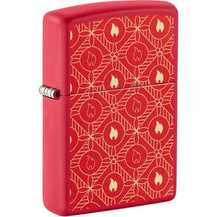 Zippo Lighter: Flame Pattern Design Red Matte | 46951