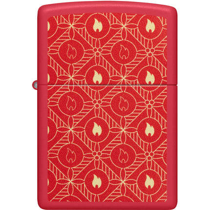 Zippo Lighter: Flame Pattern Design Red Matte | 46951