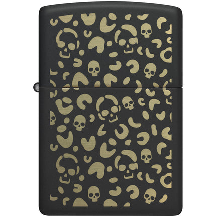 Zippo Lighter: Skull Leopard Design Black Matte Finished | 47001