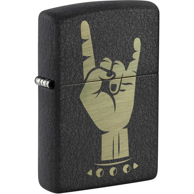 Zippo Lighter: Rock On Design Classic Black | 47008