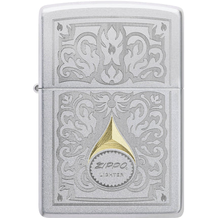 Zippo Lighter: Vintage Filigree Design Classic Satin Chrome Finish | 47009