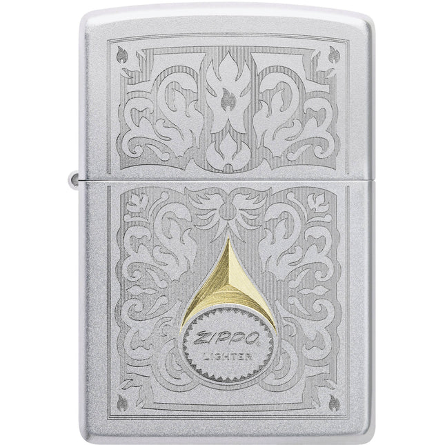 Zippo Lighter: Vintage Filigree Design Classic Satin Chrome Finish | 47009