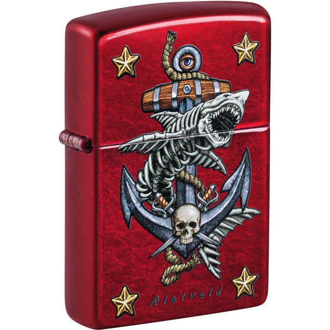 Zippo Lighter: Color Image Rietveld Candy Apple Red Finish | 47109
