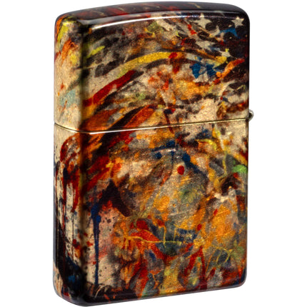 Zippo Lighter: Uncle Sam Design Tumbled Brass 540 Fusion | 47145