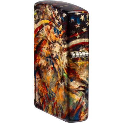 Zippo Lighter: Uncle Sam Design Tumbled Brass 540 Fusion | 47145