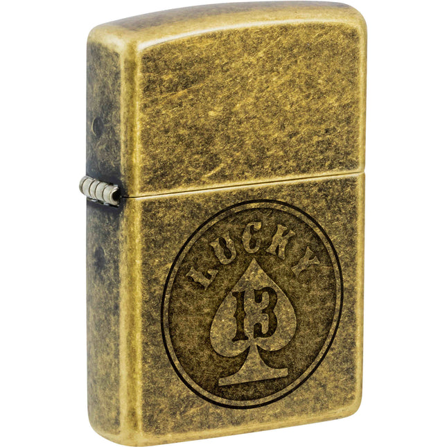 Zippo Lighter: Lucky 13 Design Lustre | 47148