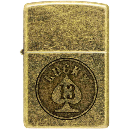 Zippo Lighter: Lucky 13 Design Lustre | 47148