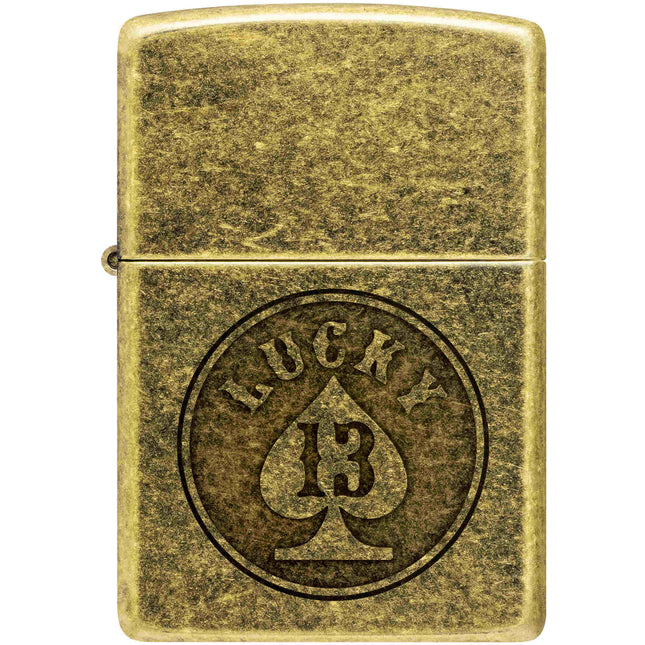 Zippo Lighter: Lucky 13 Design Lustre | 47148