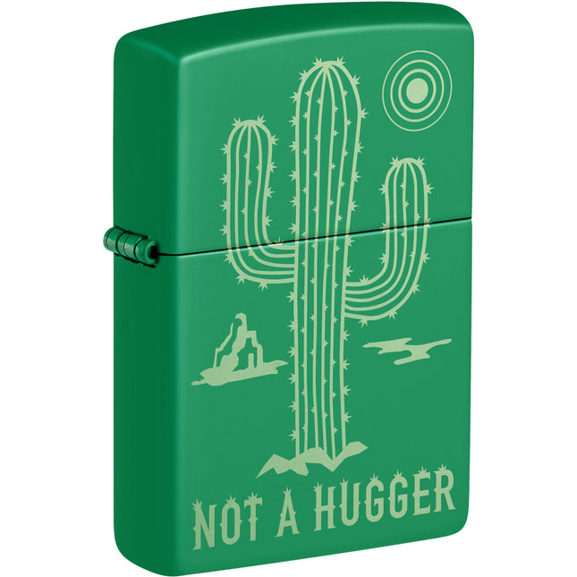 Zippo Lighter: Not A Hugger Design Green | 47150