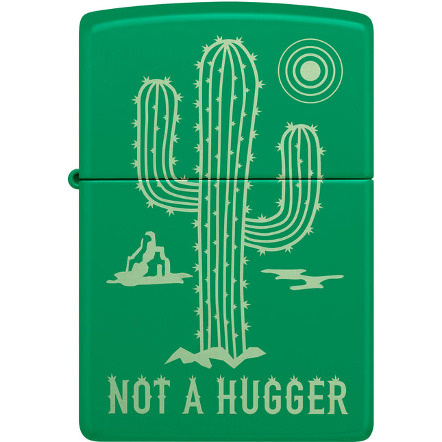 Zippo Lighter: Not A Hugger Design Green | 47150