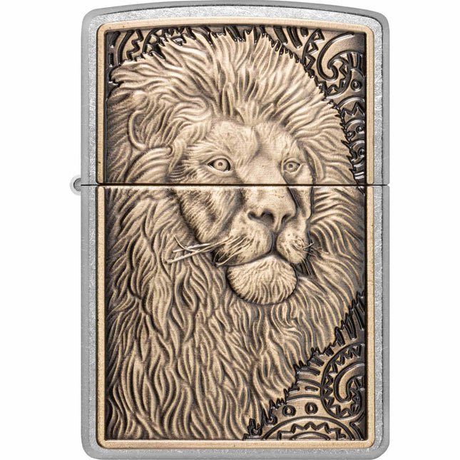 Zippo Lighter: Lion Emblem Design Street Chrome | 47171