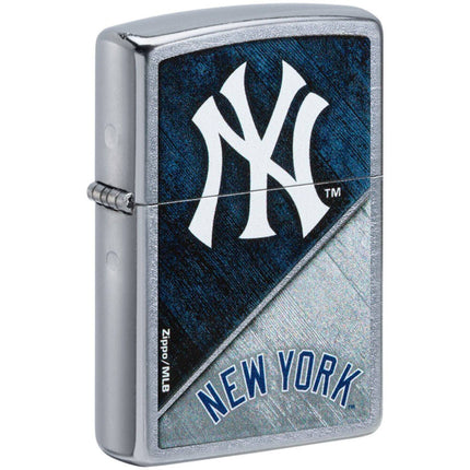 Zippo Windproof Lighter - MLB New York Yankees Logo Design Street Chrome | 49742