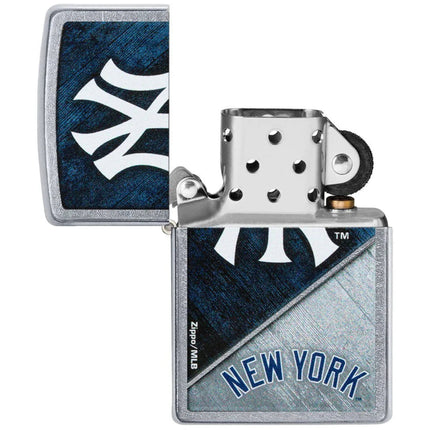 Zippo Windproof Lighter - MLB New York Yankees Logo Design Street Chrome | 49742