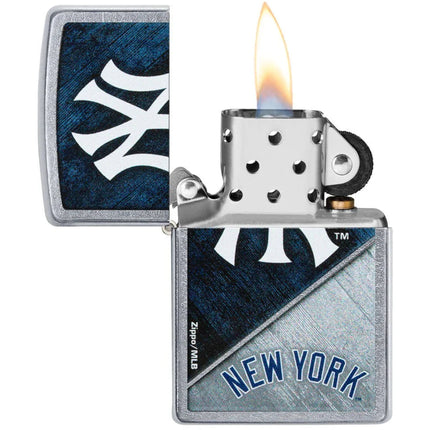 Zippo Windproof Lighter - MLB New York Yankees Logo Design Street Chrome | 49742
