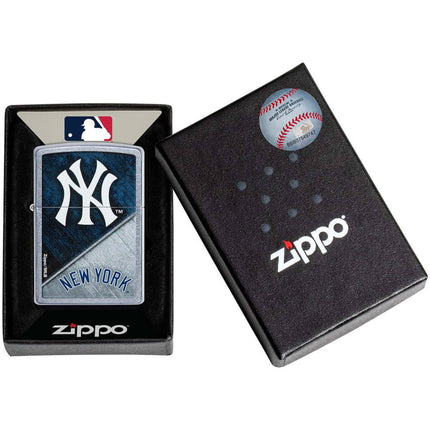Zippo Windproof Lighter - MLB New York Yankees Logo Design Street Chrome | 49742