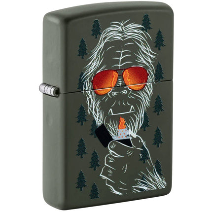 Zippo Windproof Lighter - Bold Zipsquatch Design Classic Green Matte Finish | 46720