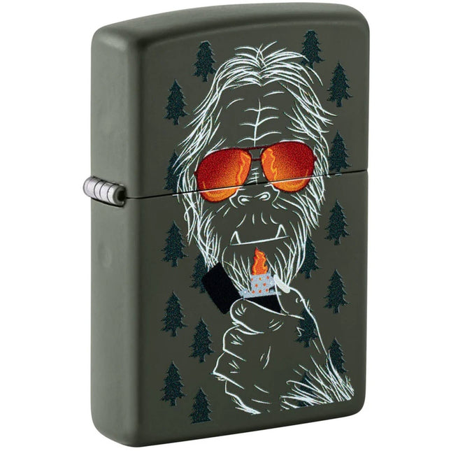 Zippo Windproof Lighter - Bold Zipsquatch Design Classic Green Matte Finish | 46720