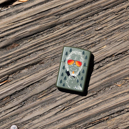 Zippo Windproof Lighter - Bold Zipsquatch Design Classic Green Matte Finish | 46720