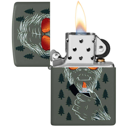 Zippo Windproof Lighter - Bold Zipsquatch Design Classic Green Matte Finish | 46720